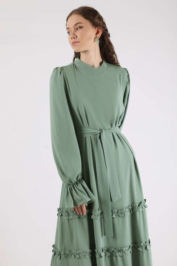 Flowy Frilly Dress Mint - 4