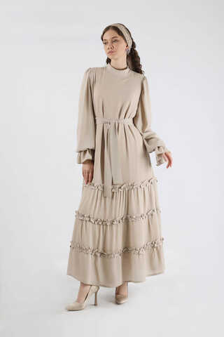 Flowy Frilly Dress Stone - 1