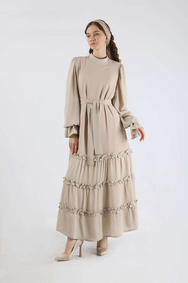 Flowy Frilly Dress Stone - 1