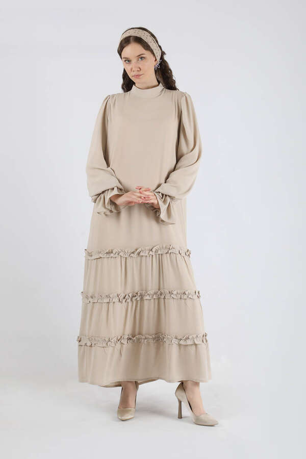 Flowy Frilly Dress Stone - 3