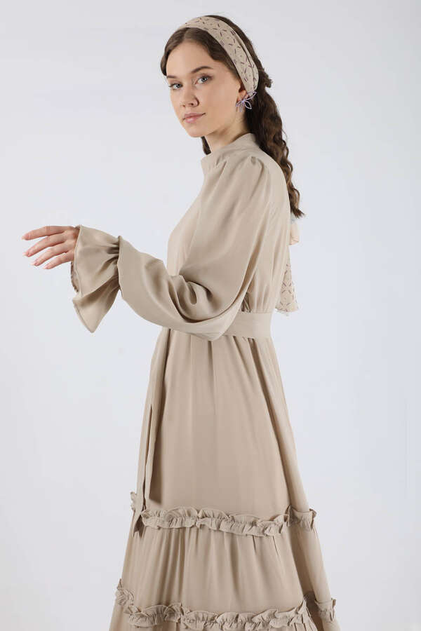 Flowy Frilly Dress Stone - 4