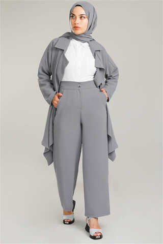 Flowy Jacket Suit Gray - 2