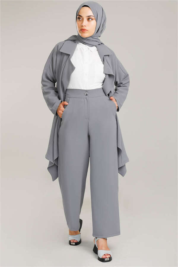 Flowy Jacket Suit Gray - 2