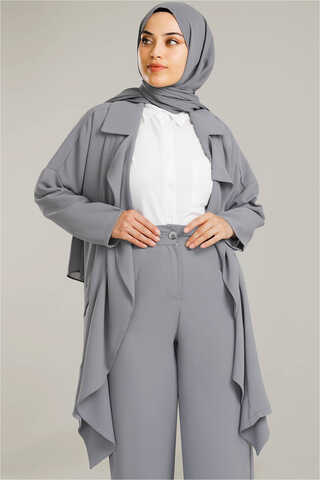 Flowy Jacket Suit Gray - 3