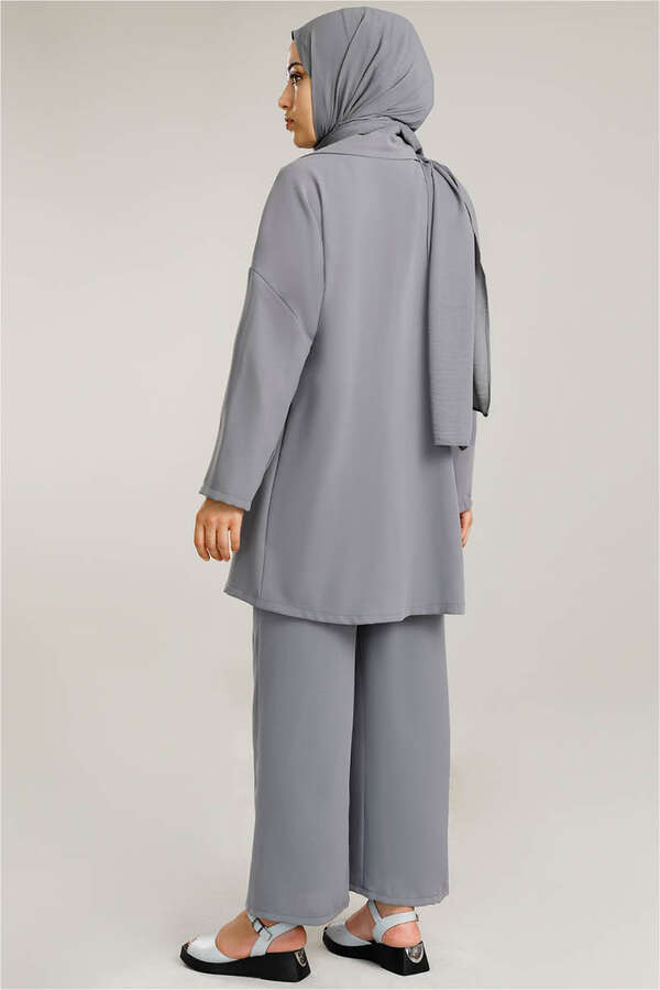 Flowy Jacket Suit Gray - 4