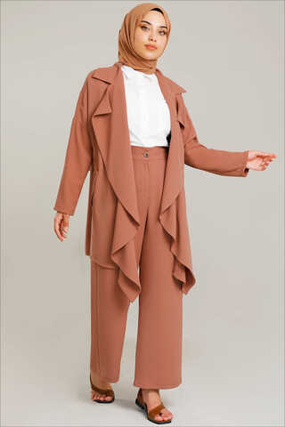 Flowy Jacket Suit Peach - 2