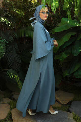 Flywheel Cuff Piece Abaya Suit Baby Blue - 3