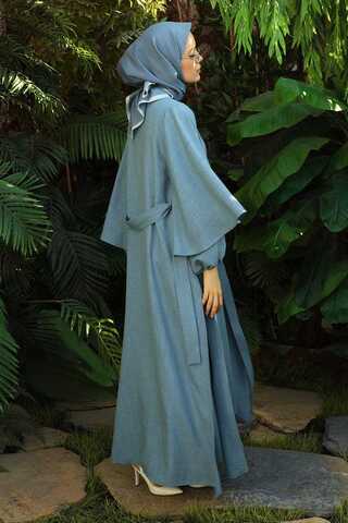 Flywheel Cuff Piece Abaya Suit Baby Blue - 5