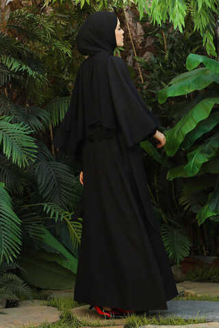 Flywheel Cuff Piece Abaya Suit Black - 6