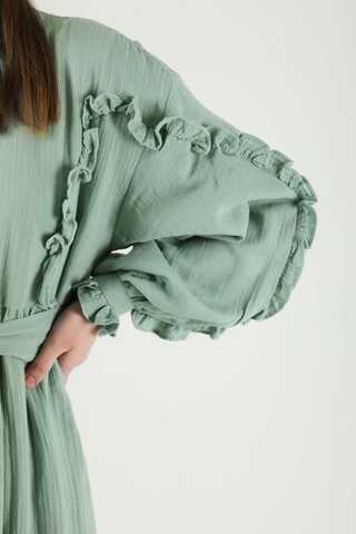 Frill Detailed Belted Dress Mint - 4