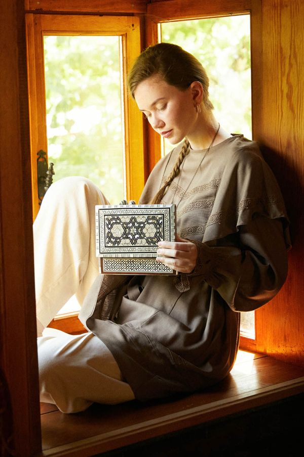 Frill Detailed Lace Tunic Earth Tone - 3