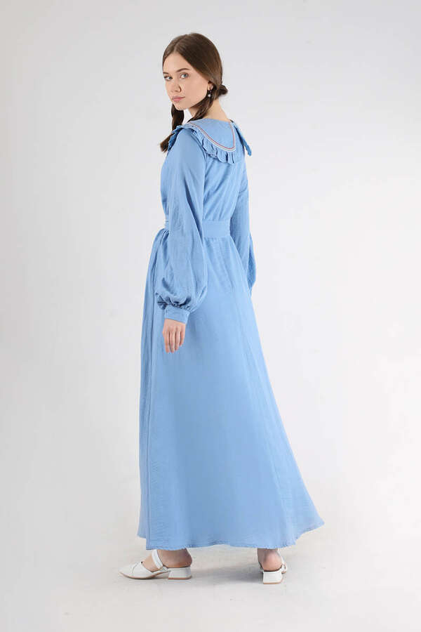 Frilly Baby Collar Dress Baby Blue - 5