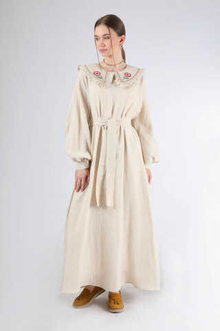 Frilly Baby Collar Dress Cream - 3