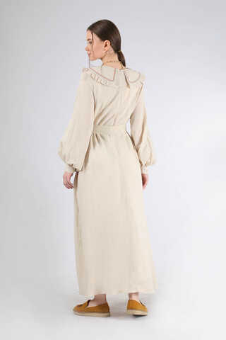 Frilly Baby Collar Dress Cream - 5