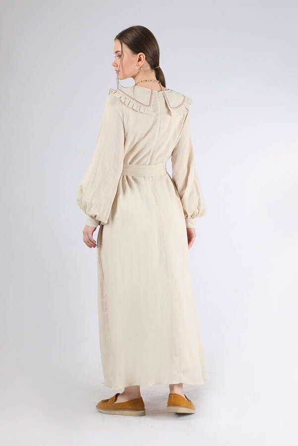 Frilly Baby Collar Dress Cream - 5