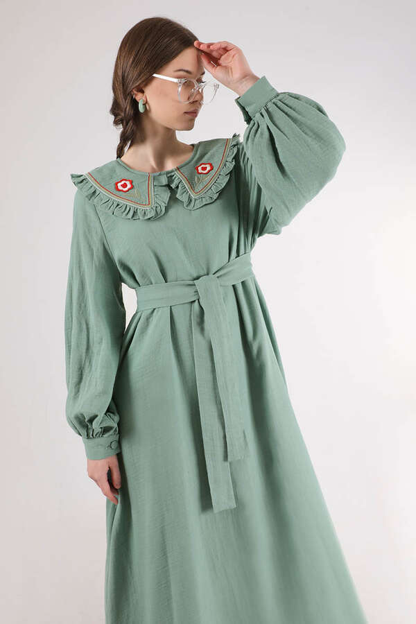 Frilly Baby Collar Dress Mınt - 2