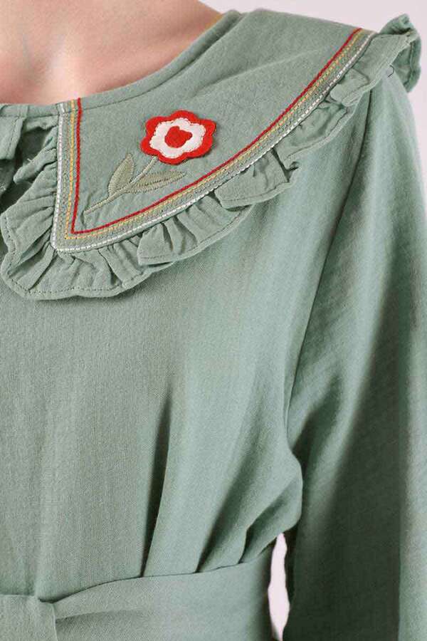 Frilly Baby Collar Dress Mınt - 3