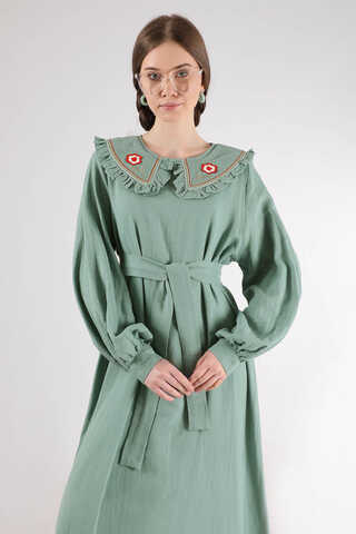 Frilly Baby Collar Dress Mınt - 4