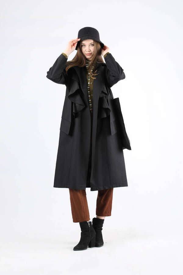 Frilly Trench Black - 1