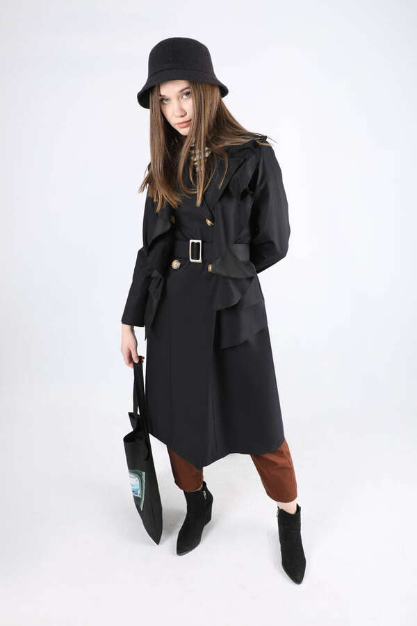 Frilly Trench Black - 3