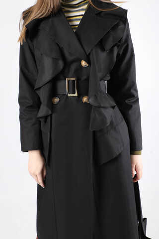 Frilly Trench Black - 5