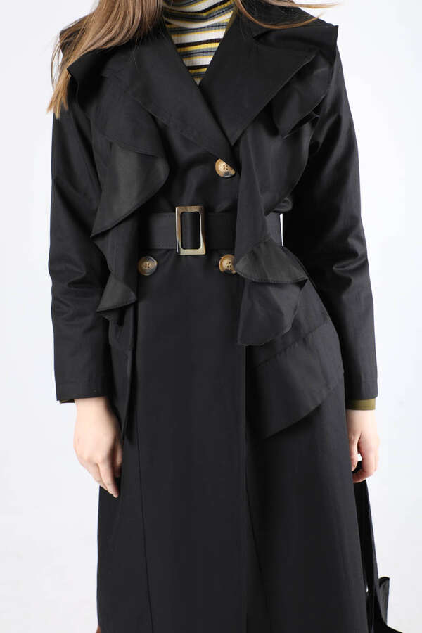 Frilly Trench Black - 5