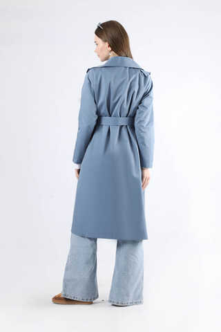 Frilly Trench İndigo - 6