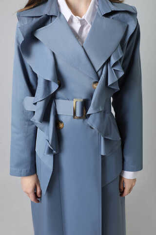 Frilly Trench İndigo - 2