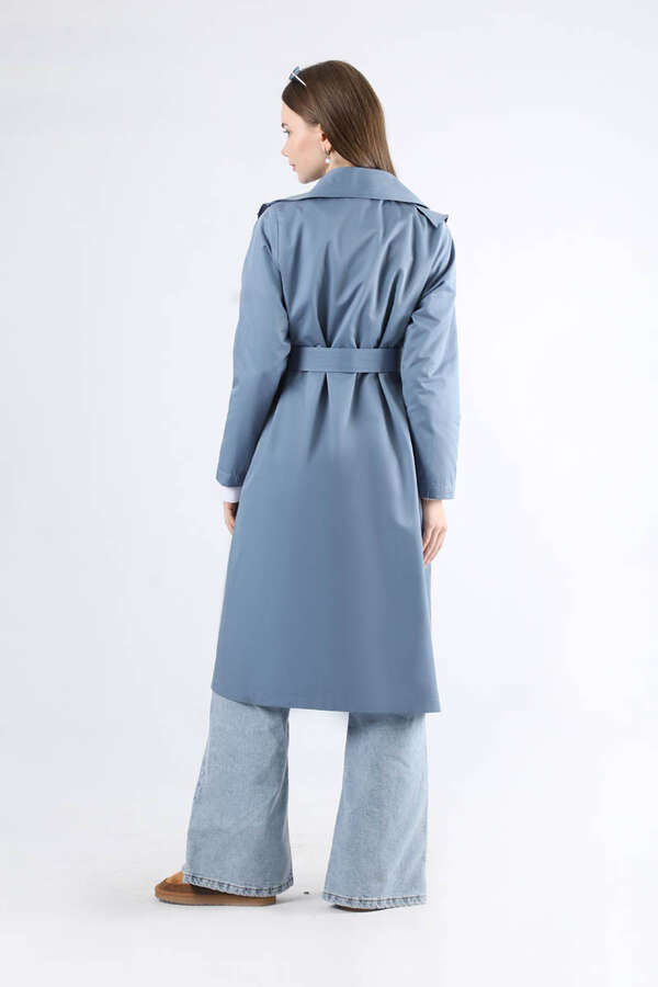 Frilly Trench İndigo - 6