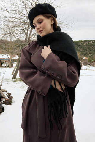 Fringed Scarf Black - 4