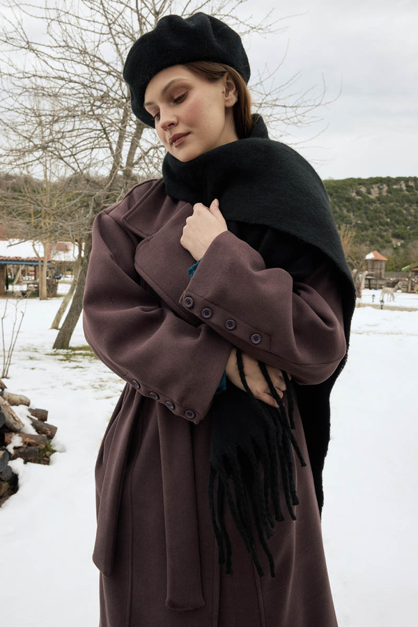 Fringed Scarf Black - 4