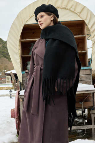 Fringed Scarf Black - 9