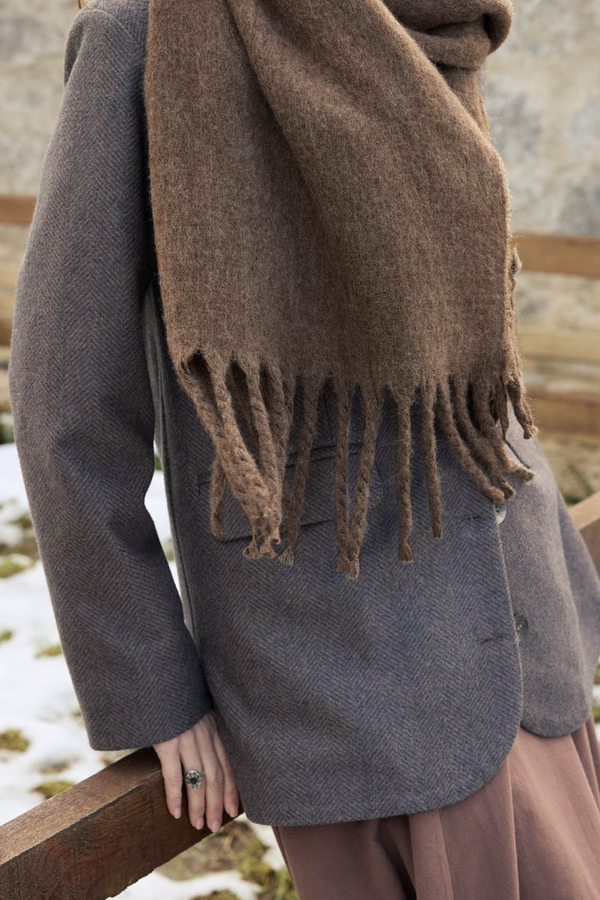 Fringed Scarf Brown - 4