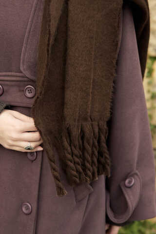 Fringed Scarf Dark Coffee - 5