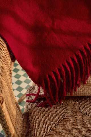 Fringed Scarf Red - 3