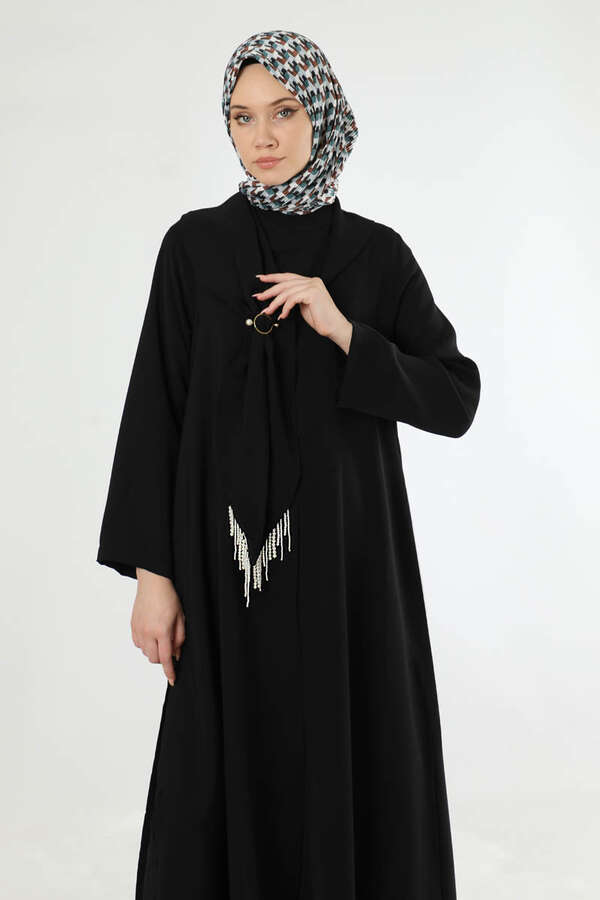 Fularlı Abaya Takım Siyah - 2