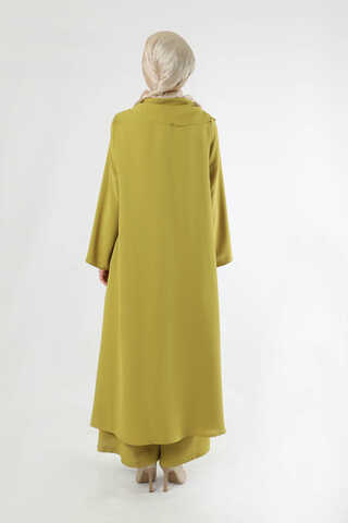 Fularlı Abaya Takım Yağ Yeşili - 4