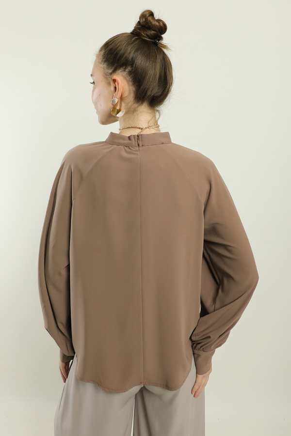 Fularlı Gömlek Camel - 7