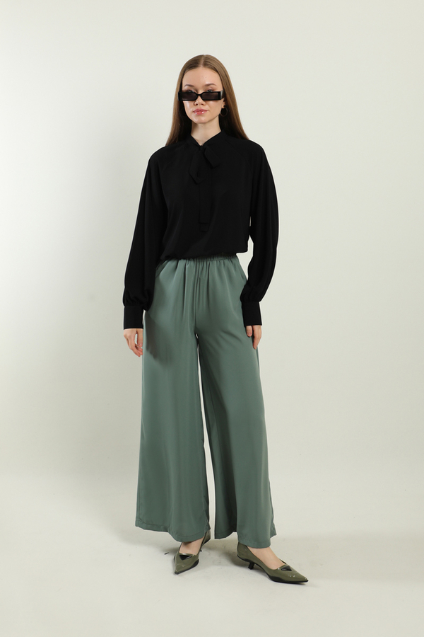 Fularlı Gömlek Siyah - 2