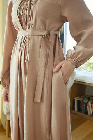 Fulya Dress Beige - 8