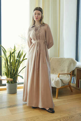 Fulya Dress Beige - 4