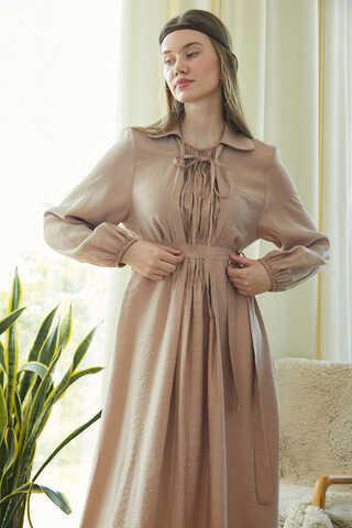 Fulya Dress Beige - 1
