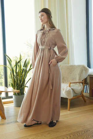 Fulya Dress Beige - 6