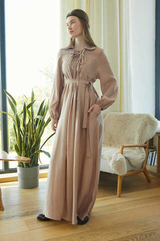 Fulya Dress Beige - 7
