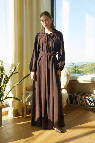 Fulya Dress Brown - 1