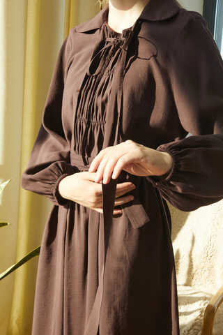 Fulya Dress Brown - 6