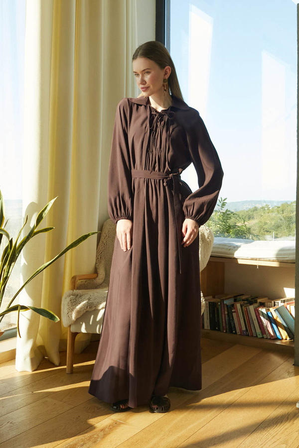 Fulya Dress Brown - 2
