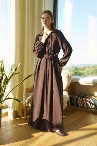 Fulya Dress Brown - 4