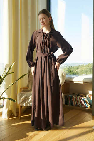 Fulya Dress Brown - 5