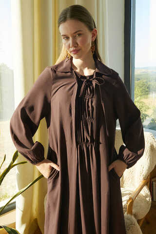 Fulya Dress Brown - 8